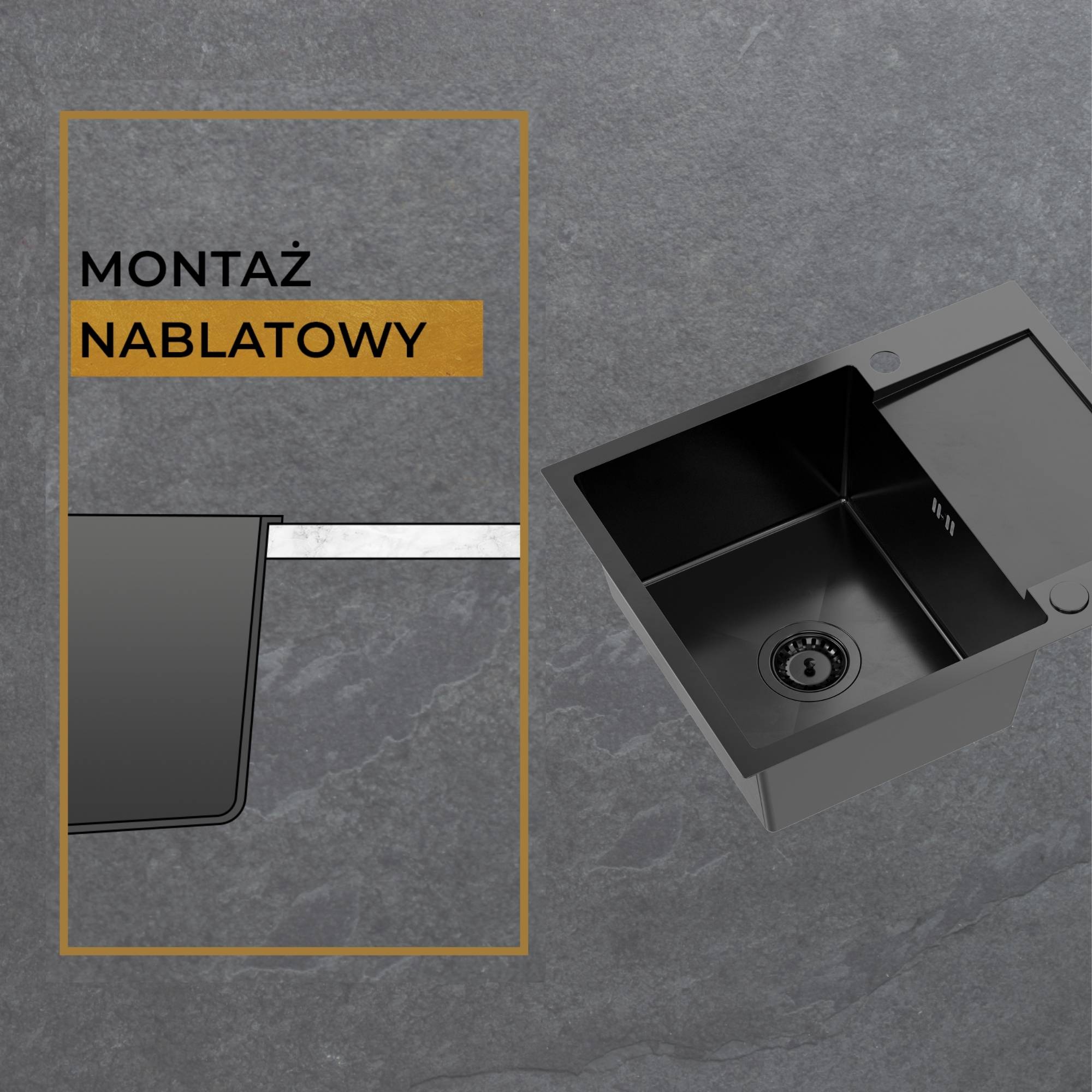 Zlew COLE 116 - montaż nablatowy